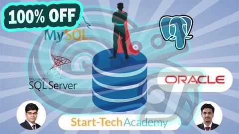 100% Free Coupon 4-in-1 bundle: MySQL, PostgreSQL, Microsoft SQL & Oracle SQL