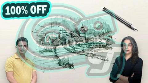 100% Free Coupon Architectural Sketching for Beginners–Freehand Drawing