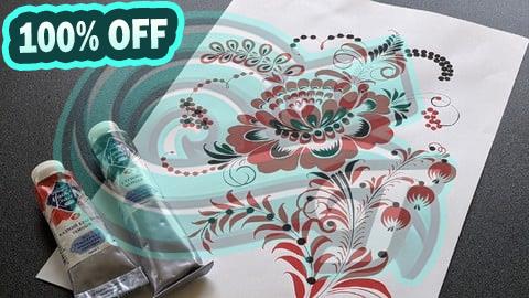 100% Free Coupon Botanical Folk Art: How to Paint Decorative Tulip And Peony