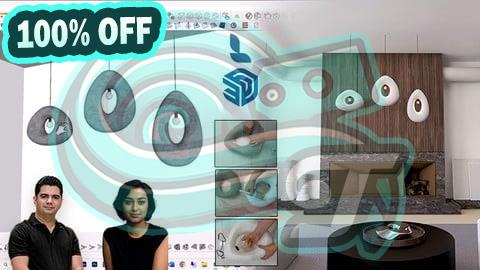 100% Free Coupon SketchUp Curved Modeling to DIY Papier Mache Chandelier